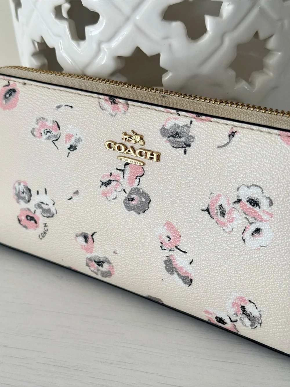 Coach HTF Wildflower Printed Long Zip Wallet